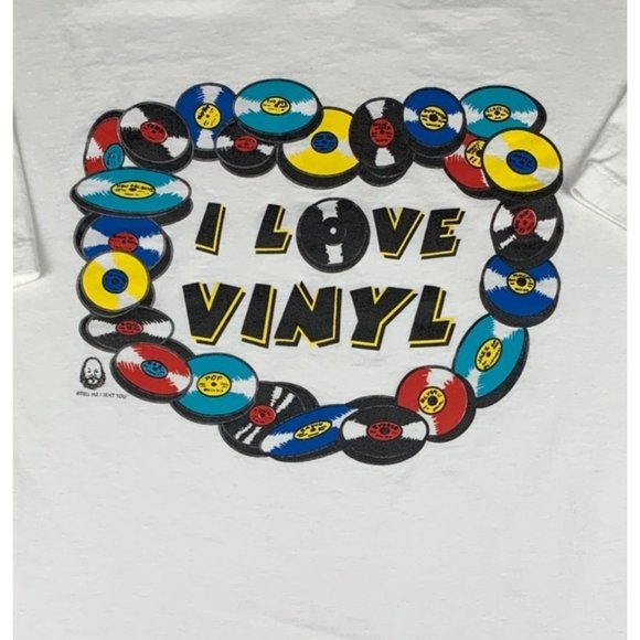 Vintage  I love Vinyl  Graphic Tee - Picture 2 of 6